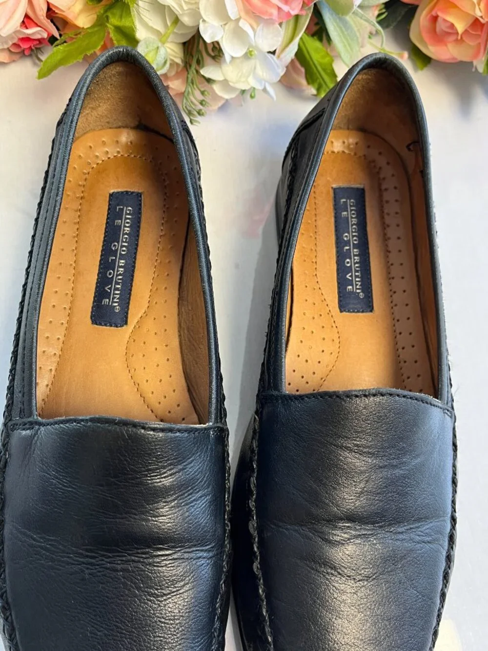 Giorgio Brutini Le Glove Mortoni Mens 11.5M Black Leather Loafers
